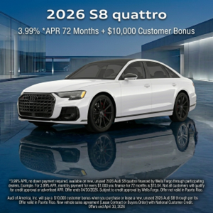 Side view of a special 2026 Audi S8